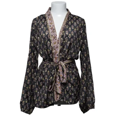 Wikkelblouse (Zwart, Meerkleurig) van Boho Style Zijde, Viscose