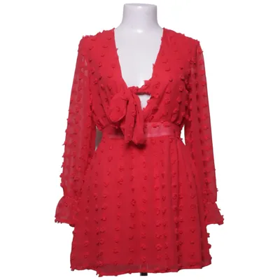 Slå-om-kjole (Rød) fra Boohoo Petite Bomuld, Polyester
