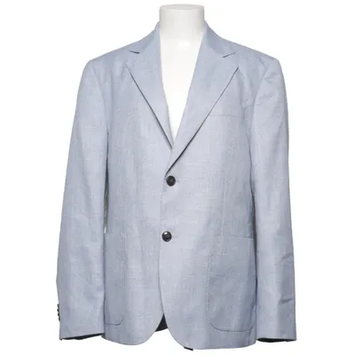 Blazer (Blue, White) from Dan John Linen, Viscose, Cotton, Polyester
