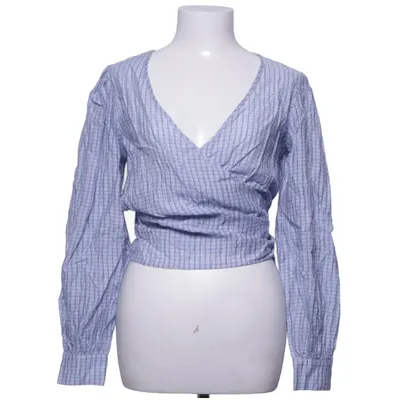 Wrap blouse (Blue, White) from Moves Cotton, Lyocell