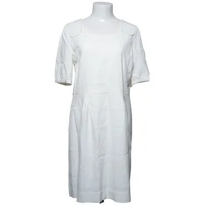 Dress (White) from DDP Linen, Lyocell, Polyester, Viscose