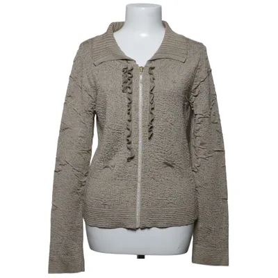 Cardigan (Beige) from Eva & Claudi Elastane, Metallic fiber, Polyester, Viscose