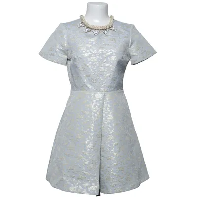Robe (Bleu, Or) de Miss Selfridge Coton, Fibre métallique, Polyester