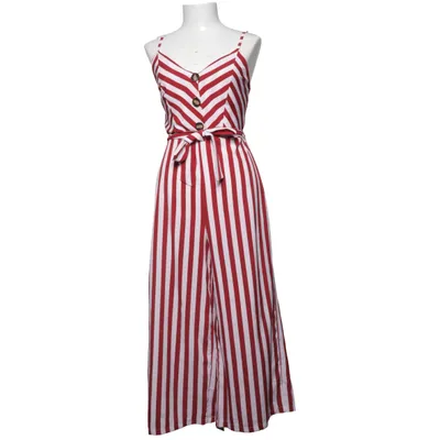 Byxdress (Röd, Vit) från R&F Polyester, Viskos