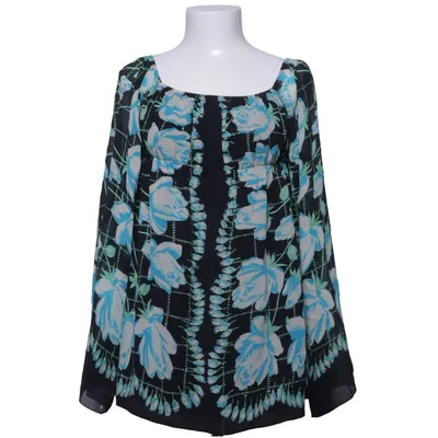 Blouse (Noir, Bleu, Multicolore) de Anna Sui Acétate, Soie