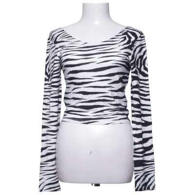 Crop top (Zwart, Wit) van Gina Tricot Elastaan, Viscose