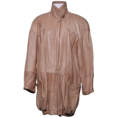 Veste longue en cuir (Beige) de Gabriella Benelli Cuir