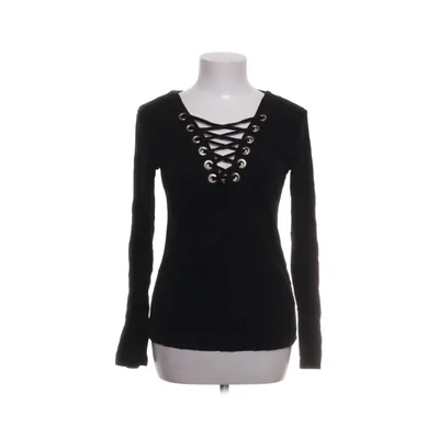 Langærmet t-shirt (Sort) fra Amisu Elastan, Viscose