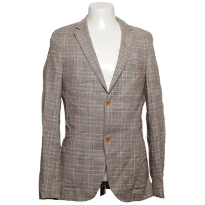 Blazer (Beige, Blue) from Theo Cotton, Linen, Polyester