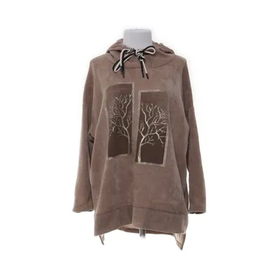 Short sleeve hoodie (Brown) from Miss Miss Elastane, Polyester