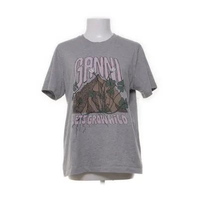 T-shirt (Gray, Multicolored) from Ganni Recycled cotton, Recycled polyester