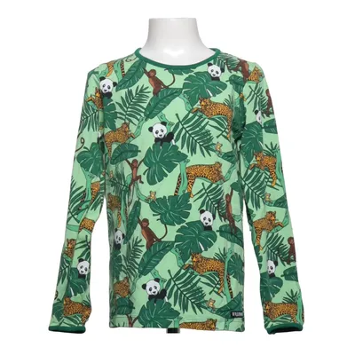 Långärmad t-shirt (Grön, Flerfärgad) från Villervalla Elastan, Ekologisk bomull