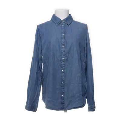 Denim blouse (Blauw) van Essentials Organisch katoen, Lyocell