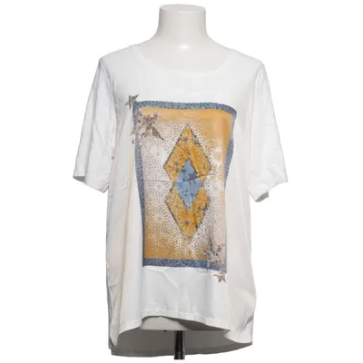 T-shirt (Wit, Meerkleurig) van Gina Laura Elastaan, Polyester, Viscose