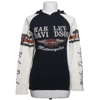 Huvtröja (Svart, Vit) från Harley Davidson Bomull, Polyester
