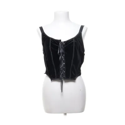 Crop top (Zwart) van Romwe Elastaan, Polyester