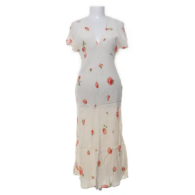 Maxi jurk (Beige, Meerkleurig) van Zara Viscose, Polyester
