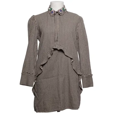 Klänning (Brun, Vit) från Mango Casual Bomull, Elastan, Polyester, Viskos