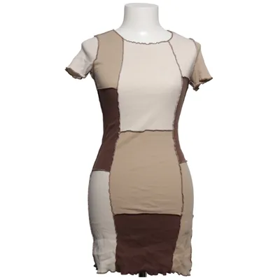 Jurk (Bruin, Beige, Wit) van Pacific Republic Pull & Bear Katoen, Elastaan
