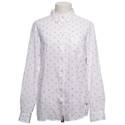 Shirt (White, Red) from Milano Italy Cotton