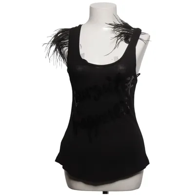 Tank Top (Black) from Mango Jeans Cotton, Modal