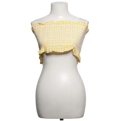Top tube (Jaune, Blanc) de Zara Woman Coton