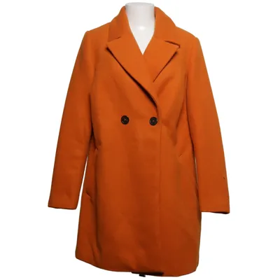 Coat (Orange) from Zizzi Polyester, Viscose, Wool