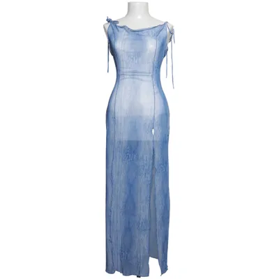 Långklänning (Blå, Vit) från Weekday Elastan, Polyester