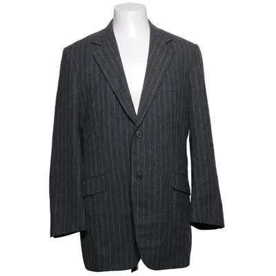 Blazer (Gray, White) from East West Polyester, Viscose, Wool
