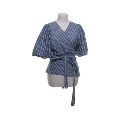 Knytblus (Blå, Vit) från H&M Modern Classic Bomull, Polyester