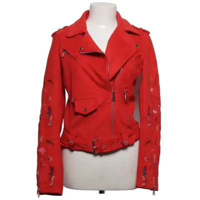 Biker jacket (Red, Multicolored) from Orice Style Polyester