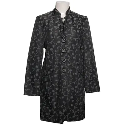 Coat (Black, Silver) from Vittoria Verani Acetate, Elastane, Polyamide