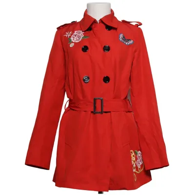 Trenchcoat (Röd, Flerfärgad) från Desigual Bomull, Polyester