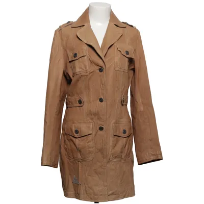 Leren jas (Bruin) van Image Katoen, Leer, Polyester