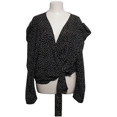 Slå-om bluse (Sort, Hvid) fra Missguided Plus Polyester