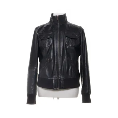 Leather jacket (Brown) from Helium Polyester, Leather