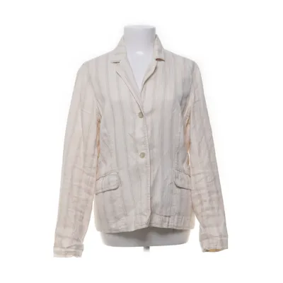 Blazer (White, Beige) from Autre Ton Cotton, Linen