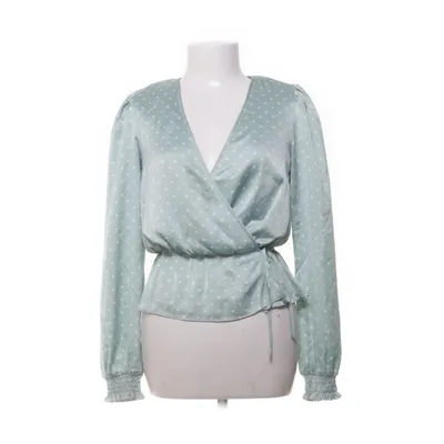 Wrap blouse (Turquoise, White) from Guess Polyester
