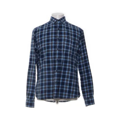 Flanellen overhemd (Blauw, Wit) van Dressmann Katoen