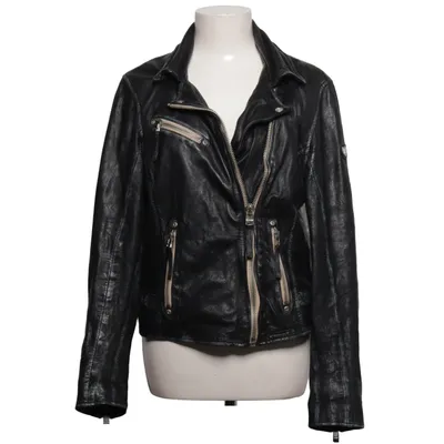Bikerjakke (MA5-01487) fra Mauritius Bomuld, Læder, Polyester