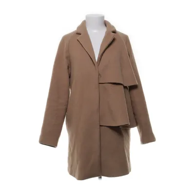 Coat (Beige) from Lost Ink Polyester, Wool