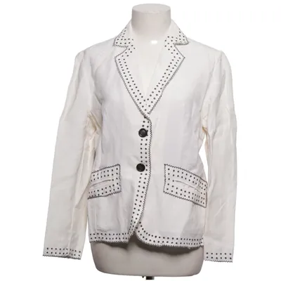 Blazer (Hvid, Sort) fra Elégance Linned, Silke