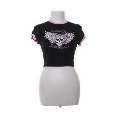 Crop top (Zwart, Meerkleurig) van Reclaimed Vintage Katoen