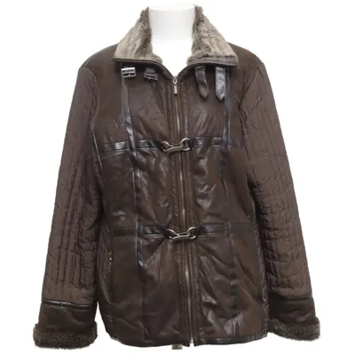 Shearling jacket (Brown) from Marks & Spencer Polyamide, Polyester