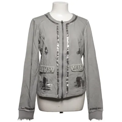 Jacke (Grau) von Mandarin Baumwolle, Elasthan