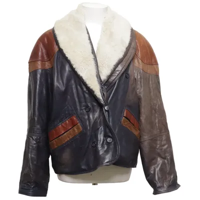 Shearling jas (Blauw, Bruin) van Pege Skinn Leer