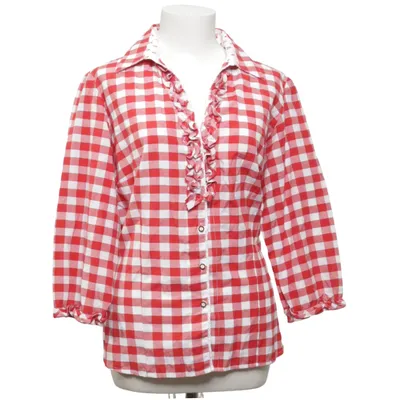 Chemise (Rouge, Blanc) de Fuchs Trachtenmoden Coton, Polyester