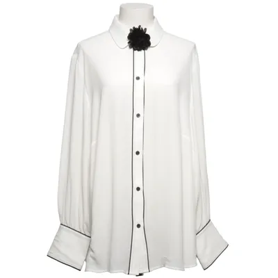 Sløjfebluse (Hvid, Sort) fra H&M+ Polyester