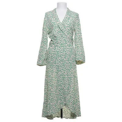 Wrap dress (Beige, Green) from Ganni Viscose