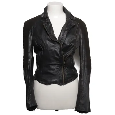 Bikerjack (Zwart) van Muubaa Katoen, Leer, Polyester